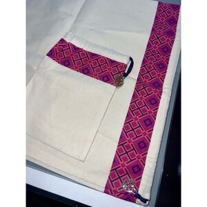 Tory Burch Drawstring Large Dust Storage Bag Pink W/Gold Charm for Handbags